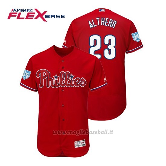 Maglia Baseball Uomo Philadelphia Phillies Aaron Altherr Flex Base Entrenamiento De Primavera 2019 Rosso